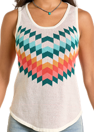 Panhandle Slim Ladies Knit Chevron Tank (Cream) LW20T06638