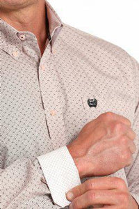 Cinch Mens L/S Print Pink MTW1105913