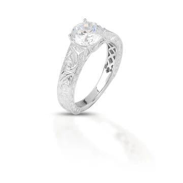 Kelly Herd Engraved engagement Ring  WB122-10
