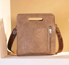 Load image into Gallery viewer, Montana West Trinity Ranch Floral Tooled Concealed Carry Crossbody Bag Khaki TR173G-9360