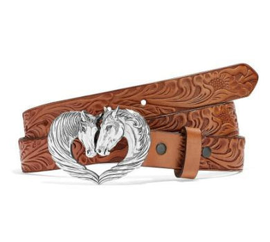 Justin Youth Brown Spirit Heart Belt C30244