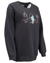 Load image into Gallery viewer, Outback Trading Co. Calli Crewneck Black Sweatshirt 40277