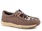 Roper Womens Footwear Brown Canvas with Leapard Vamp 09-021-0191-3701 BR