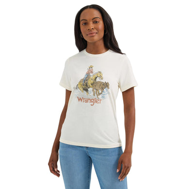 Wrangler Women's Logo Cowboy Regular Fit Tee