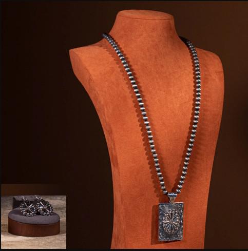 Rustic Couture Bohemian Jewelry Sets Pendant Necklace Earrings WJ1016SL