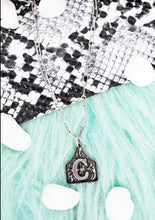 Load image into Gallery viewer, TIPI Cattle Tag Initial Silvertone Necklace