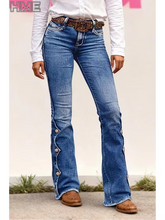 Load image into Gallery viewer, HIGH WAISTED FLARED JEANS SLIM FIT