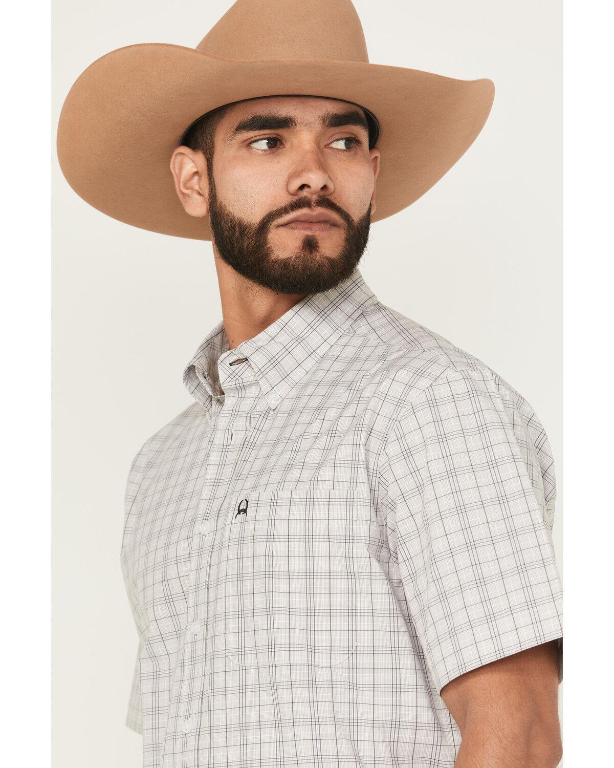 Cinch Men's Plaid Print Short Sleeve Button-Down Arenaflex Western Shirt MTW1725002