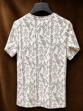 Load image into Gallery viewer, Rock &amp; Roll Boot Stitch Print Perf Tee Natural TW21T08862
