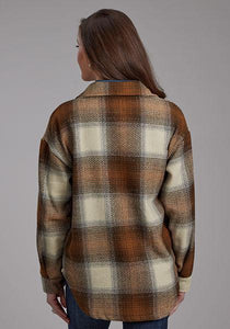 Roper Lg Scale Herringbone Plaid Womens Outerwear  0309801191805 Rust