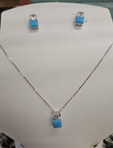 Kelly Herd Sleeping Beauty Stone Pendant Jewelry Set