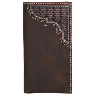 Justin Rodeo Wallet Genuine Oiled Leather w/Embossed Yoke 23205767W3