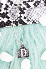 Load image into Gallery viewer, TIPI Cattle Tag Initial Silvertone Necklace