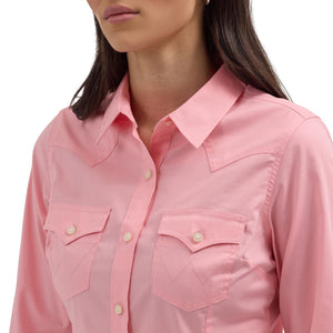 Wrangler Ladies Retro® Long Sleeve Solid Shirt - Peony  112358016