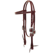 Load image into Gallery viewer, Berlin Latigo Browband Headstall W/ties  L1100