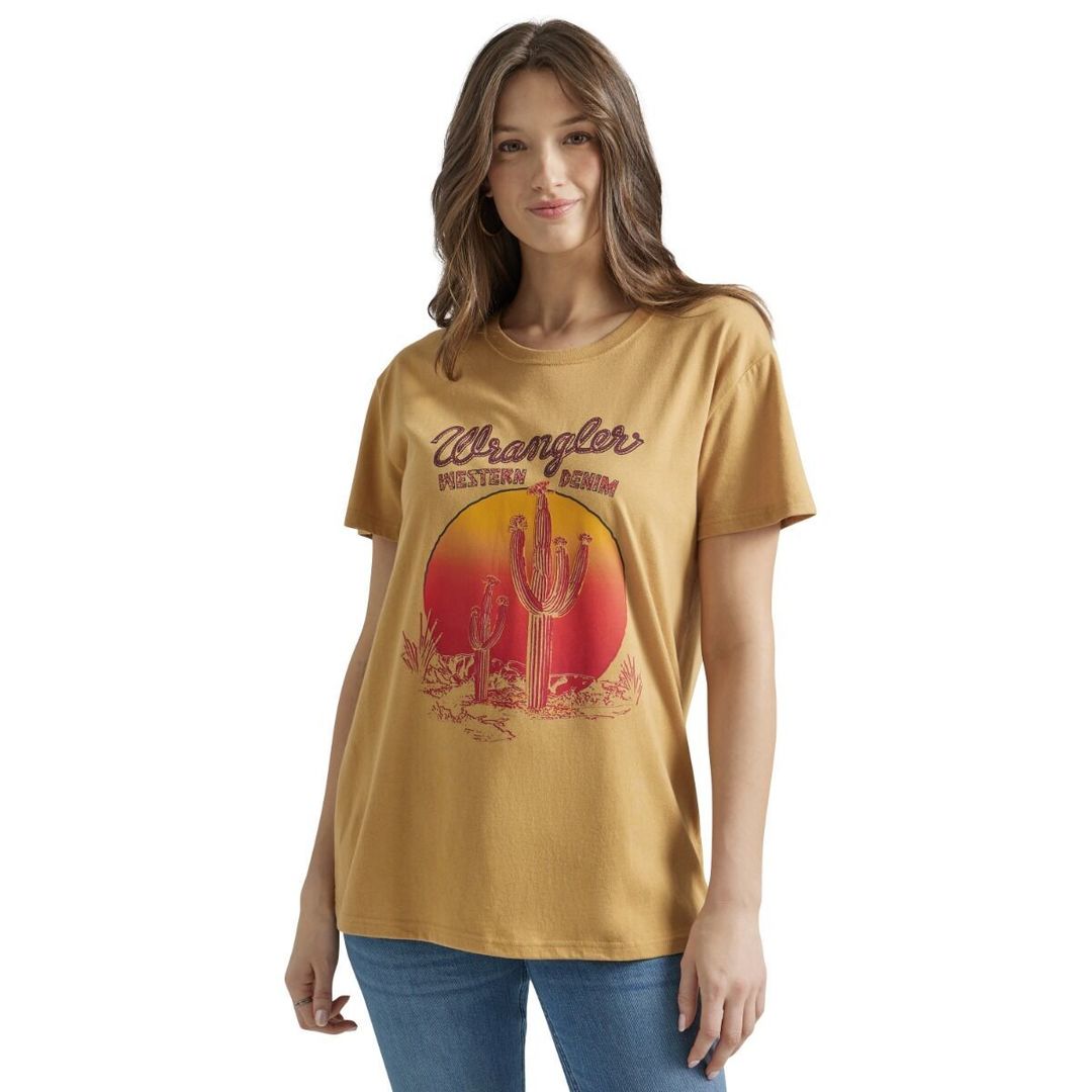 Wrangler Retro Boyfriend Fit Gold Cactus Prt Tee 112347503 – Rittels ...