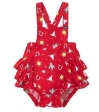 Load image into Gallery viewer, Wrangler Infant Red Prt Sun Romper 112346592