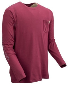 Outback Mens LS Tee Maroon 40291