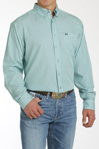 Cinch Arenaflex LS Lt Turquoise Geo Prt MTW1862033