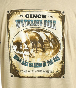 Cinch Watering Hole T-shirt Khaki MTT1690625