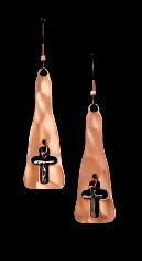 Austin Accent Copper Triangle W/Cross Dangle Earrings ERC39C