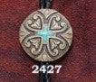 Austin Accent Round Bolo Round with Turquoise Cross 2427