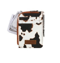 Load image into Gallery viewer, Wrangler Cow Prt Mini Card Case Brown WG133-W005BR