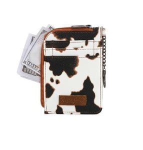 Wrangler Cow Prt Mini Card Case Brown WG133-W005BR