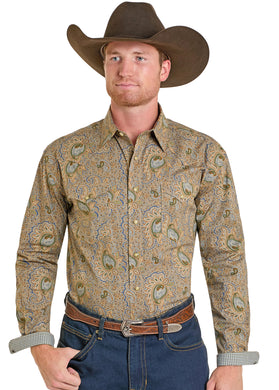 Panhandle Slim Men's Rough Stock Snap Camel Paisley RMN2S06923