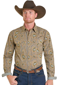 Panhandle Slim Men's Rough Stock Snap Camel Paisley RMN2S06923