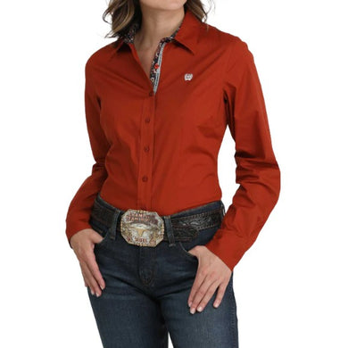 Cinch Ladies Rust Fitted Shirt MSW9165073