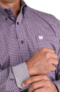 Cinch Men's Geometric Print LS Purple MTW1105975