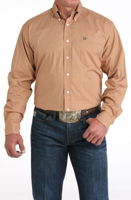 Cinch Men's  Lt. Brown Geometric Print LS MTW1105980