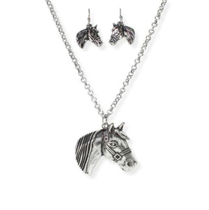 Tipi Horse Head Pendant Jewelry Set