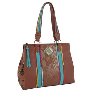 Catchfly Tote Southwest Motif w/snakeskin texture 23016618