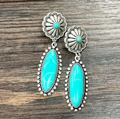 ISAC Turquoise Post Dangle Earrings 722235