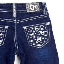 Load image into Gallery viewer, Cowboy Hardware Tod Skull Boot Stitch Boot Cut Jean Med Wash 702050-450-JT