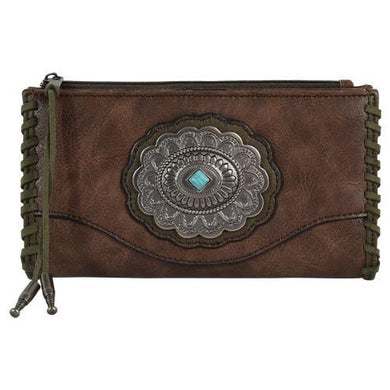 TONY LAMA WALLET BROWN WITH CONCHO 2120725W