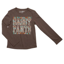 Load image into Gallery viewer, Cruel Girls Sassy Pants L/S Tee CTK8990011 BRN