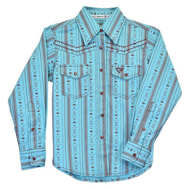 Cowgirl Hardware Yth L/S Striped Aztec Print 425679-390-K