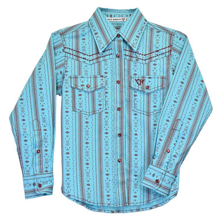 Cowgirl Hardware Yth L/S Striped Aztec Print 425679-390-K