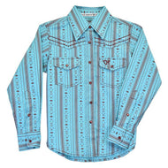 Cowgirl Hardware Yth L/S Striped Aztec Print 425679-390-K