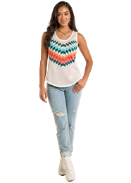 Panhandle Slim Ladies Knit Chevron Tank (Cream) LW20T06638