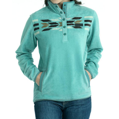 Cinch Ladies Southwest Turquoise Fleece Pullover MAK9909002