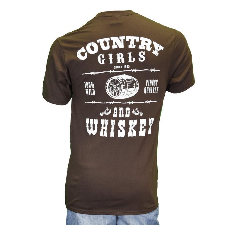 Cowboy Hardware Country Girls & Whiskey S/S Tee Dark Chocolate 130795-661-M