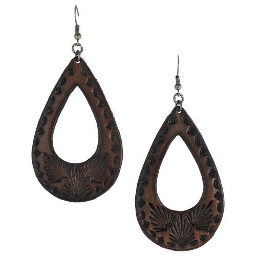 Justin Leather Teardrop Earrings