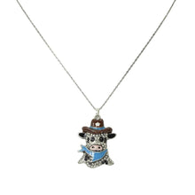 Load image into Gallery viewer, 112674 &amp; 112684 Western Pave Crystal Enamel Cowboy Cow Pendant Necklace &amp; Earrings