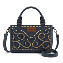 Load image into Gallery viewer, Montana West Wrangler Embroidered Swirl Mini Satchel/Crossbody Navy WG337-2003