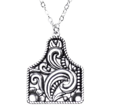 Western .925 Sterling Silver Cattle Tag Necklace