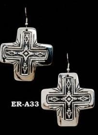 Austin Accent Southwest Cross Earrings Silver ERA33